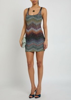 Missoni Sequin-embellished Zigzag Metallic-knit Mini Dress Multicoloured