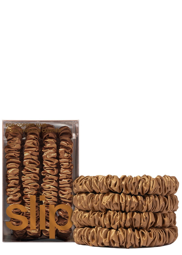 Photo: Slip Pure Silk Skinny Scrunchies - Copper