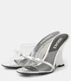 Versace Gianni Ribbon 95 PVC wedge mules