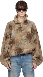 McQueen Brown Oversized Forrest Fleece Sweater