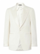 TOM FORD - Shelton Grain de Poudre Wool and Mohair-Blend Tuxedo Jacket - White
