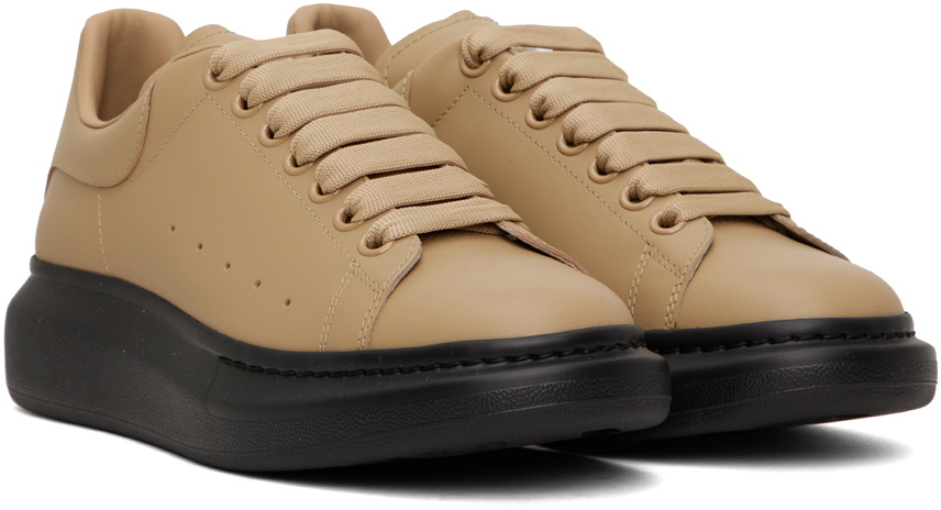 Alexander McQueen Beige & Black Oversized Sneakers Alexander
