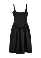 DE LA Vali Lola Satin Midi Dress Black