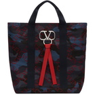 Valentino Navy Valentino Garavani Camo VRing Tote