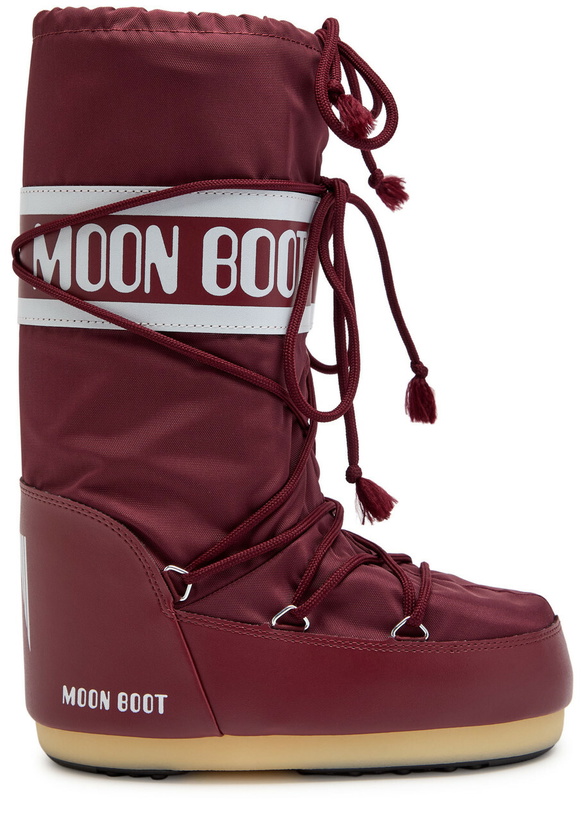 Photo: Moon Boot Icon Padded Nylon Mid-calf Snow Boots Burgundy 3941 (IT39 41 / UK6