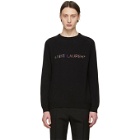 Saint Laurent Black Sequin Logo Sweater