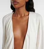 Christopher Esber Stone Pin draped jersey minidress