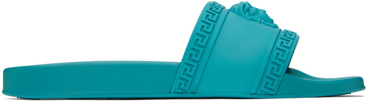 Photo: Versace Blue Palazzo Slides