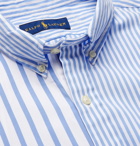 POLO RALPH LAUREN - Button-Down Collar Striped Cotton-Poplin Shirt - Blue