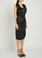 Vivienne Westwood Ginnie Amber Draped Satin Midi Dress Black