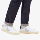 Veja Men's V-12 Leather Sneakers in Extra White/Steel/Nautico