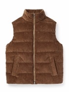 Incotex - Montedoro Quilted Cotton-Corduroy Down Gilet - Brown