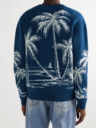 Alanui - Sorrounded by the Ocean Cashmere-Blend Jacquard Sweater - Blue