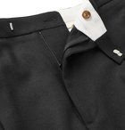 Barena - Tapered Pleated Wool-Blend Twill Trousers - Black