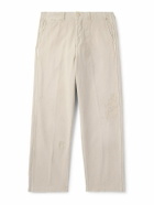 Visvim - Crash Straight-Leg Distressed Cotton-Twill Chinos - Neutrals