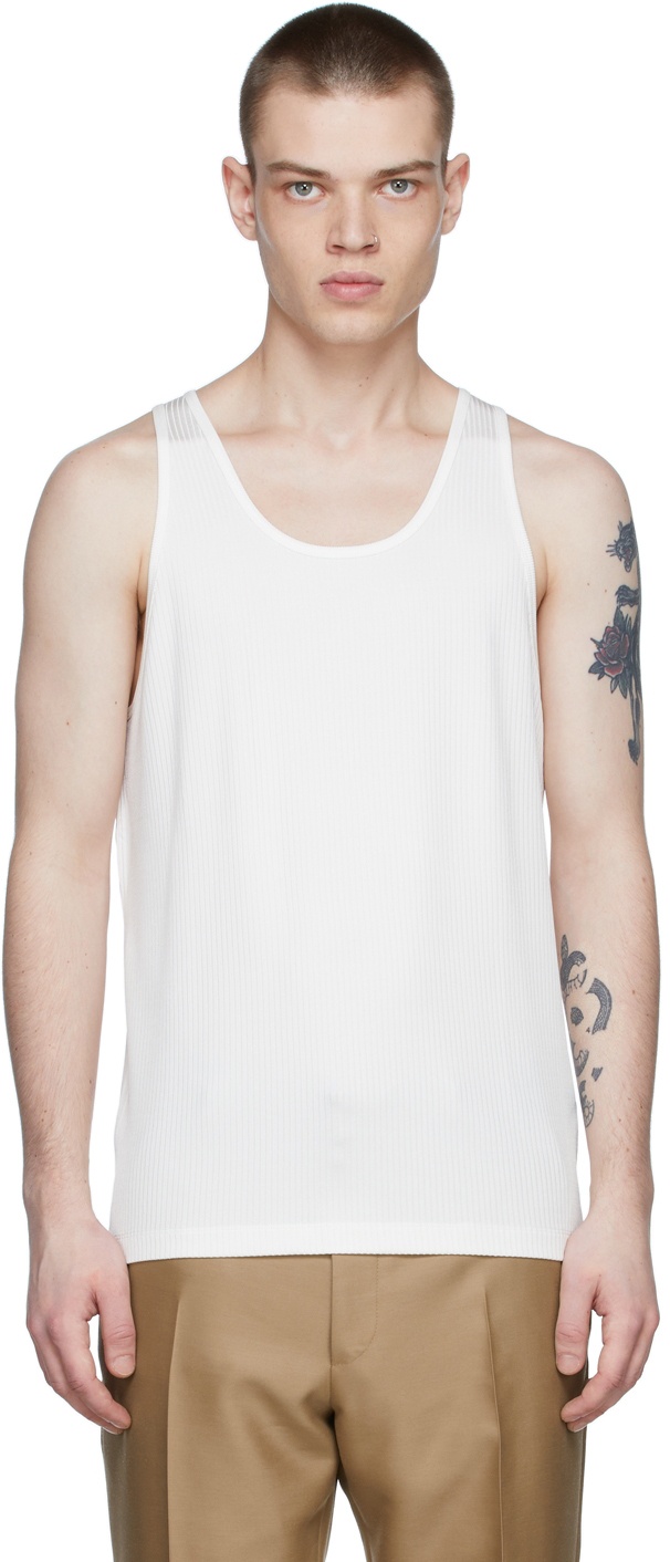Photo: TOM FORD Off-White Fluid Viscose Tank Top