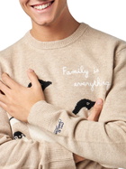 MC2 Saint Barth Man Sweater With Penguins Print And Family Is Everything Embroidery