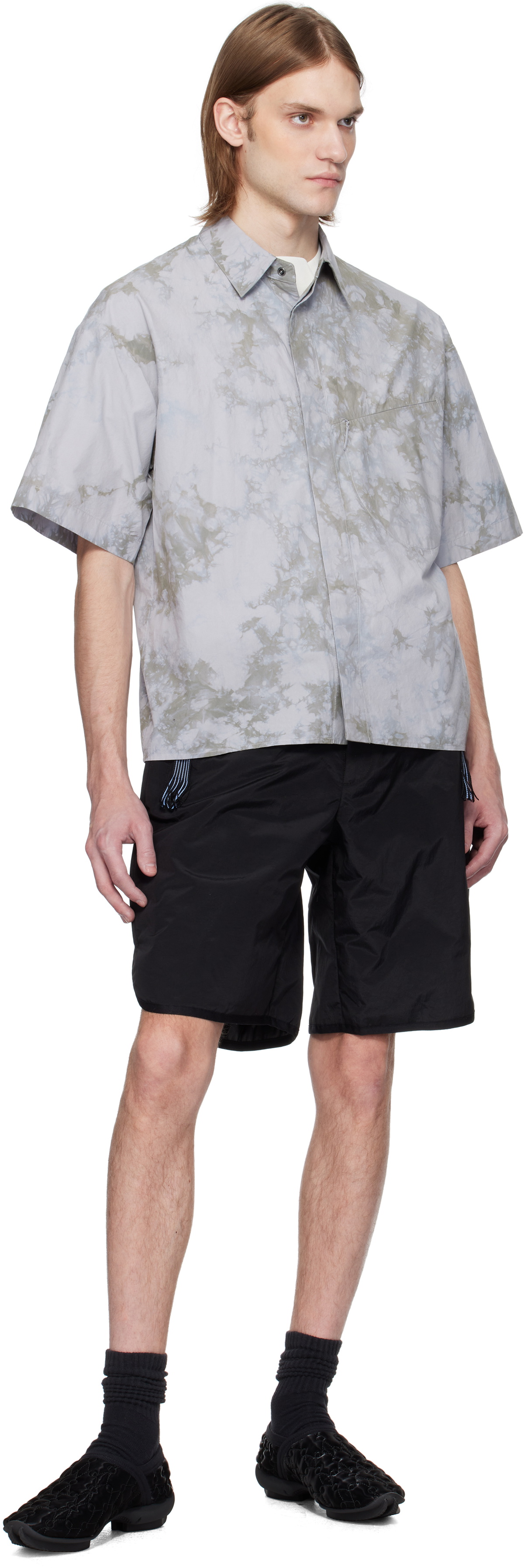 A. A. Spectrum Black Cyberen Down Shorts