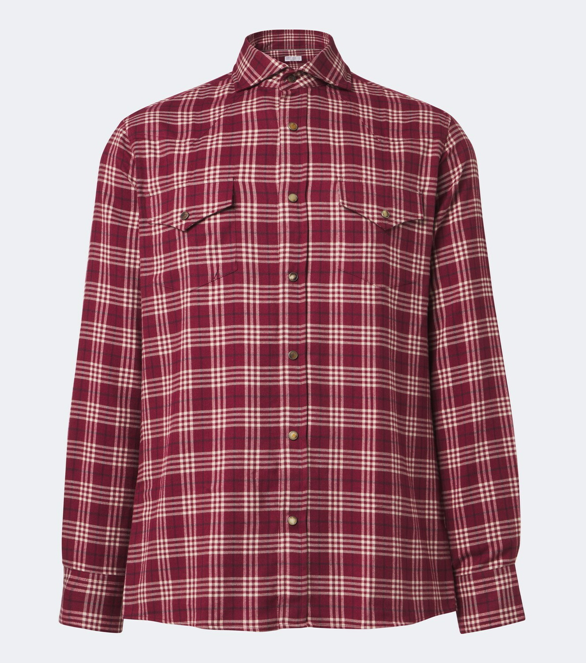 Brunello Cucinelli Checked cotton-blend flannel shirt