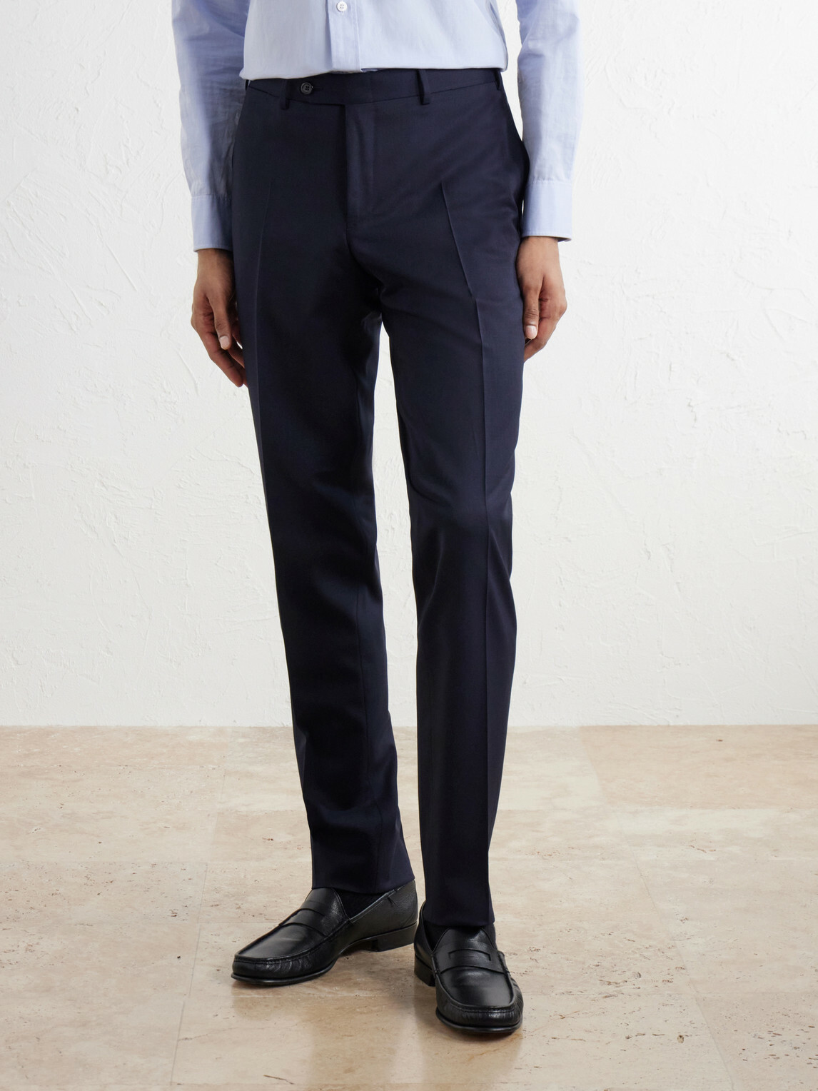 Canali - Straight-Leg Wool-Blend Twill Trousers - Blue