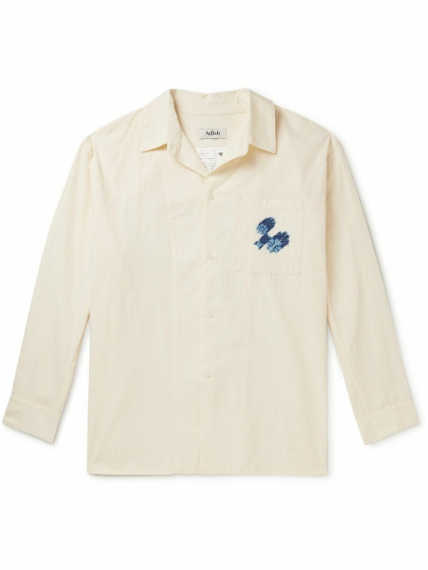 Photo: Adish - Logo-Embroidered Cotton Shirt - Neutrals