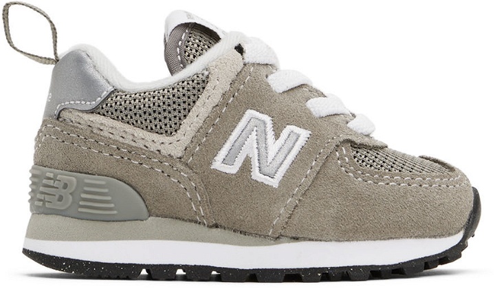 Photo: New Balance Baby Gray & Blue 574 Core Bungee Sneakers