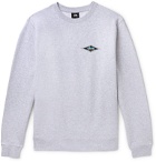 Stüssy - Printed Mélange Fleece-Back Cotton-Blend Jersey Sweatshirt - Gray