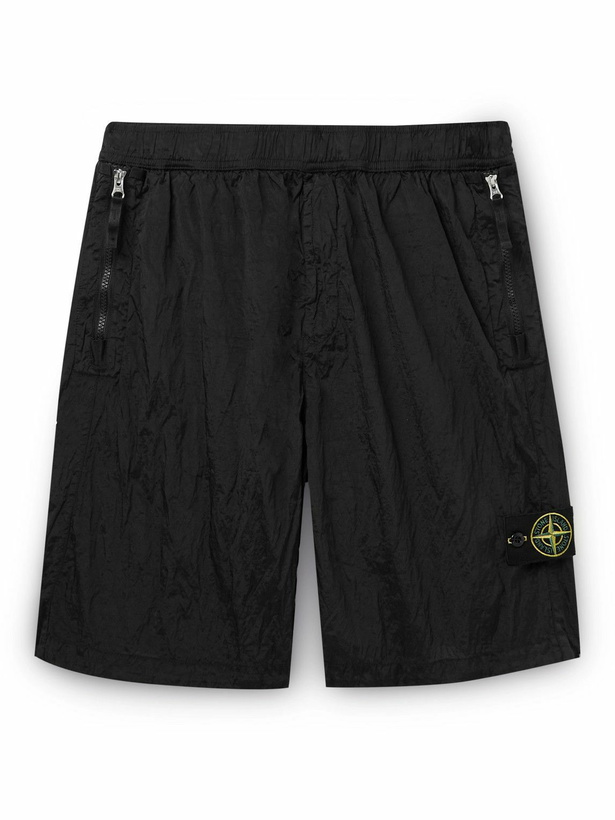 Photo: Stone Island - Straight-Leg Logo-Appliquéd ECONYL® Nylon Metal Bermuda Shorts - Black