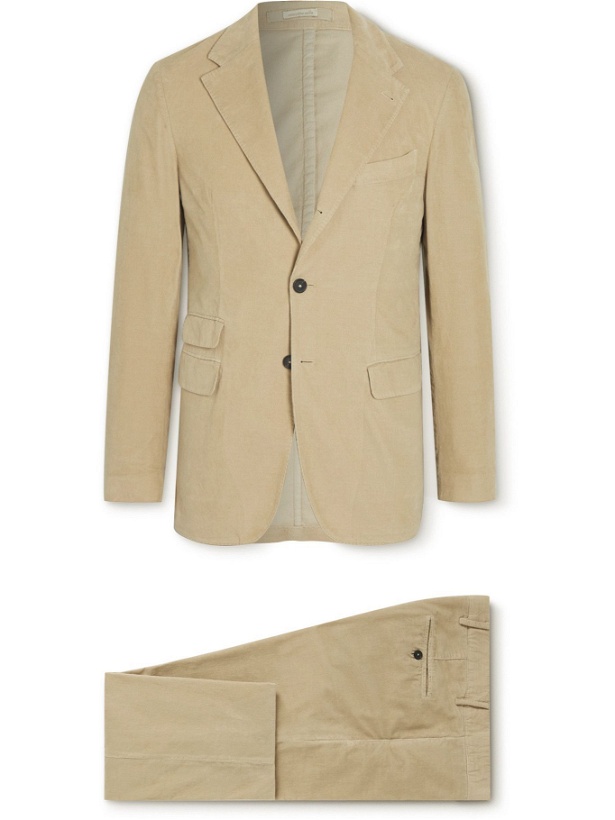 Photo: Massimo Alba - Sloop Slim-Fit Cotton-Corduroy Suit - Neutrals