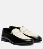 Givenchy Label leather and canvas loafers