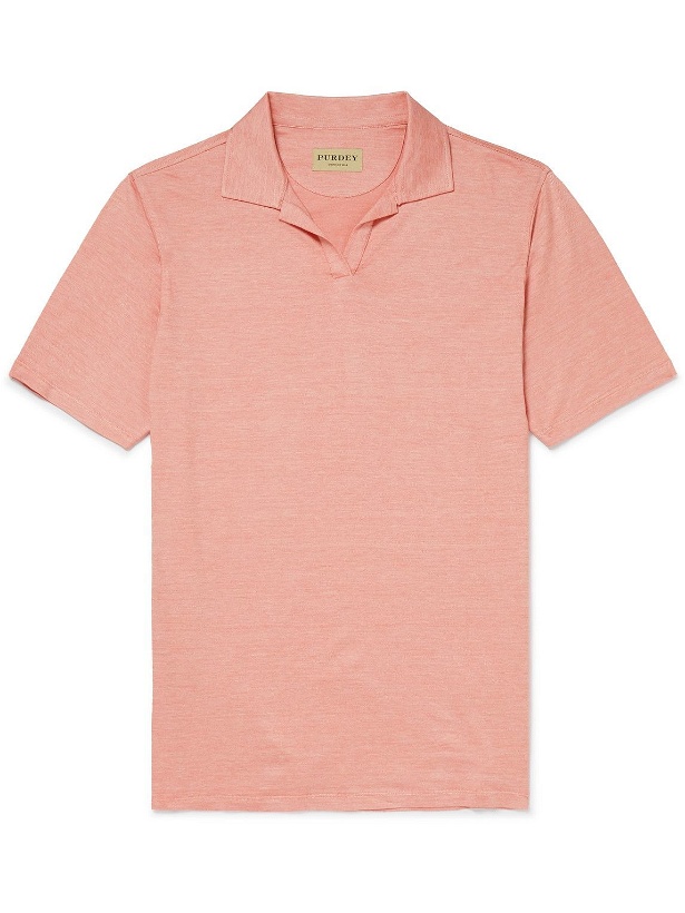 Photo: Purdey - Stretch-Cotton and Modal-Blend Polo Shirt - Pink