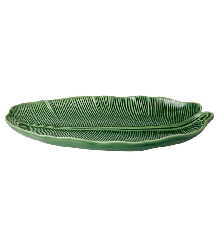 Photo: Bordallo Pinheiro Folhas Banana Leaf Large ceramic tray