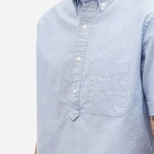 Beams Plus Men's Short Sleeve Popover Shirt in Sax