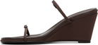 St. Agni Brown Petit Belt Detail Wedge Heeled Sandals