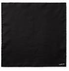 LANVIN - Logo-Embroidered Silk-Twill Pocket Square - Black