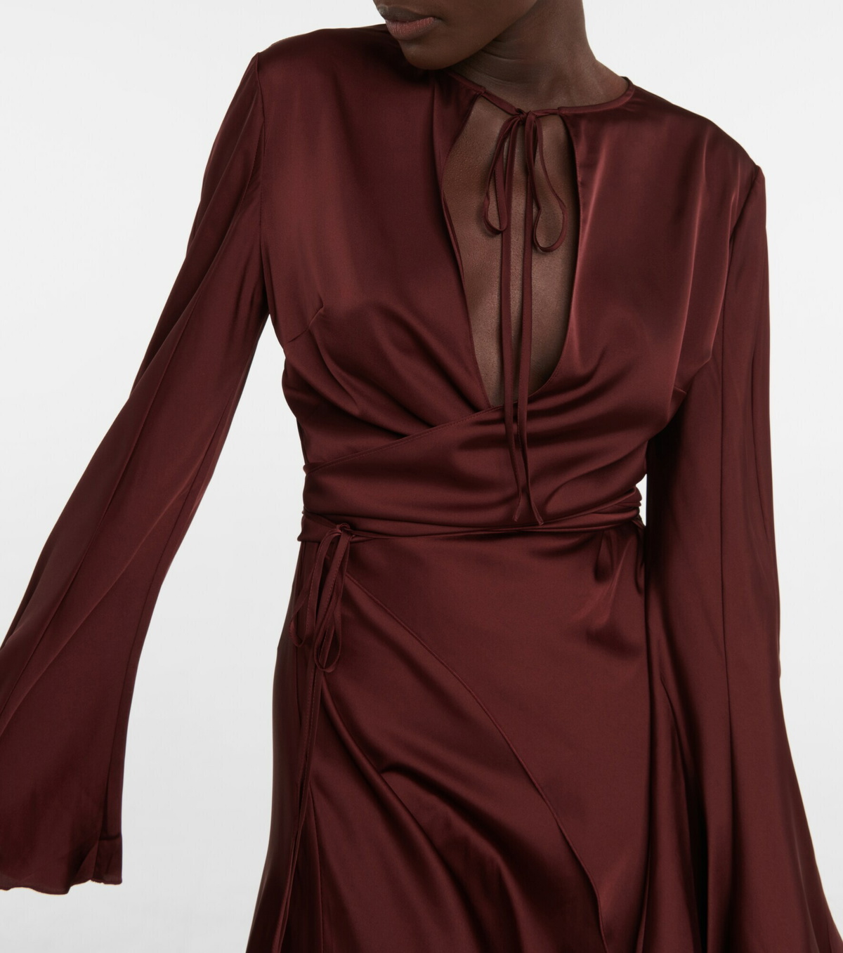 knee length dresses for ladies Ready to Ship Deep Teal Wrap Dress main image 0