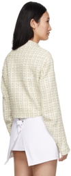 BONBOM Off-White Tweed Moto Jacket