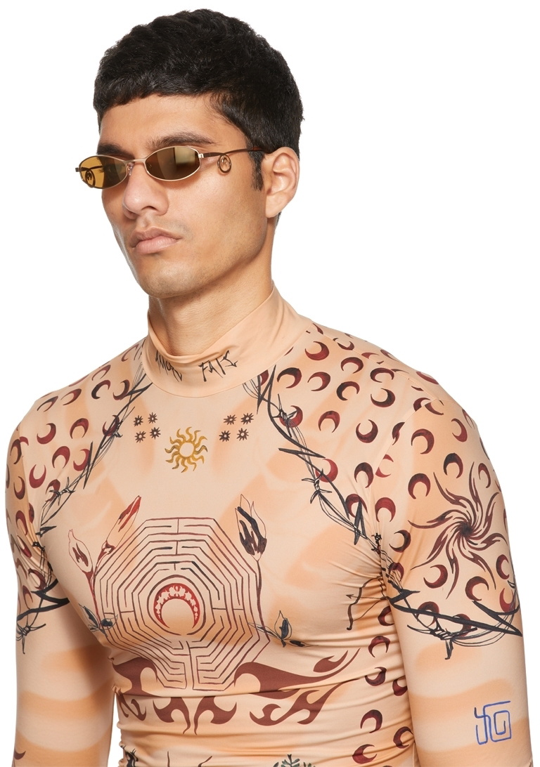 Marine Serre Gold Vuarnet Edition Swirl-Frame Oval Sunglasses