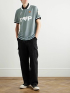 Pop Trading Company - Sportif Logo-Detailed Appliquéd Mesh and Jersey T-Shirt - Green