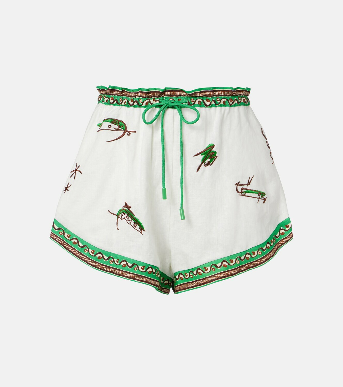 Alémais Wanda embroidered linen shorts