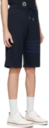 Thom Browne Navy Loopback 4-Bar Classic Sweat Shorts