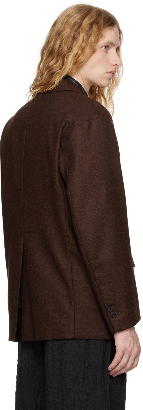 DOCUMENT Brown English Wool 3-Button Blazer