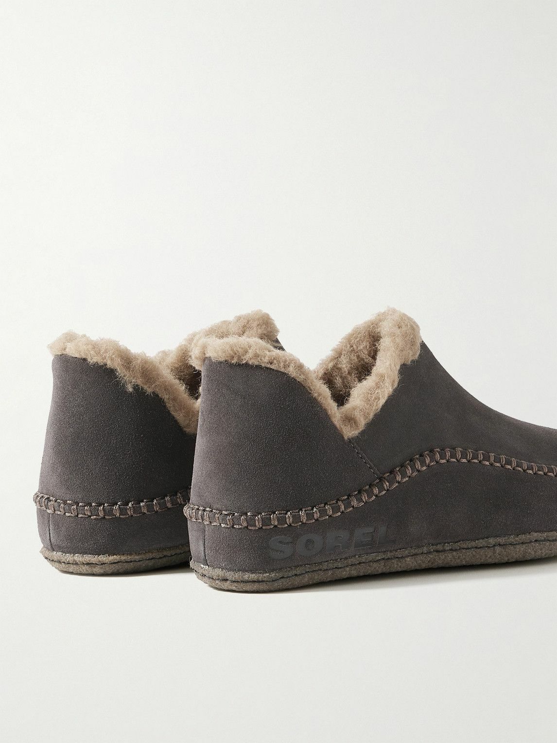 Sorel - MANAWAN™ II Faux Shearling-Lined Suede Slippers - Gray