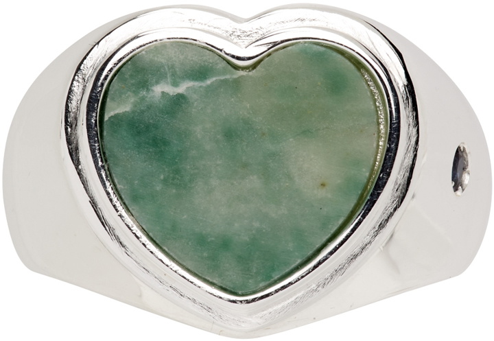 Photo: Hatton Labs Silver & Pink Tranquility Heart Signet Ring