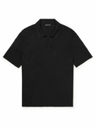 James Perse - Ribbed Linen-Blend Polo Shirt - Black