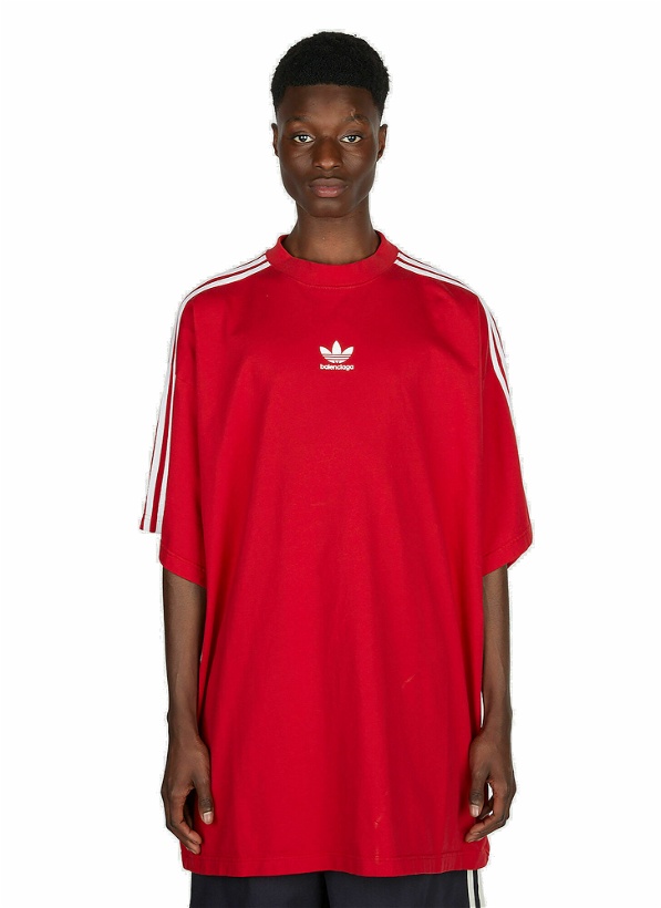 Photo: adidas x Balenciaga - Logo Print T-Shirt in Red