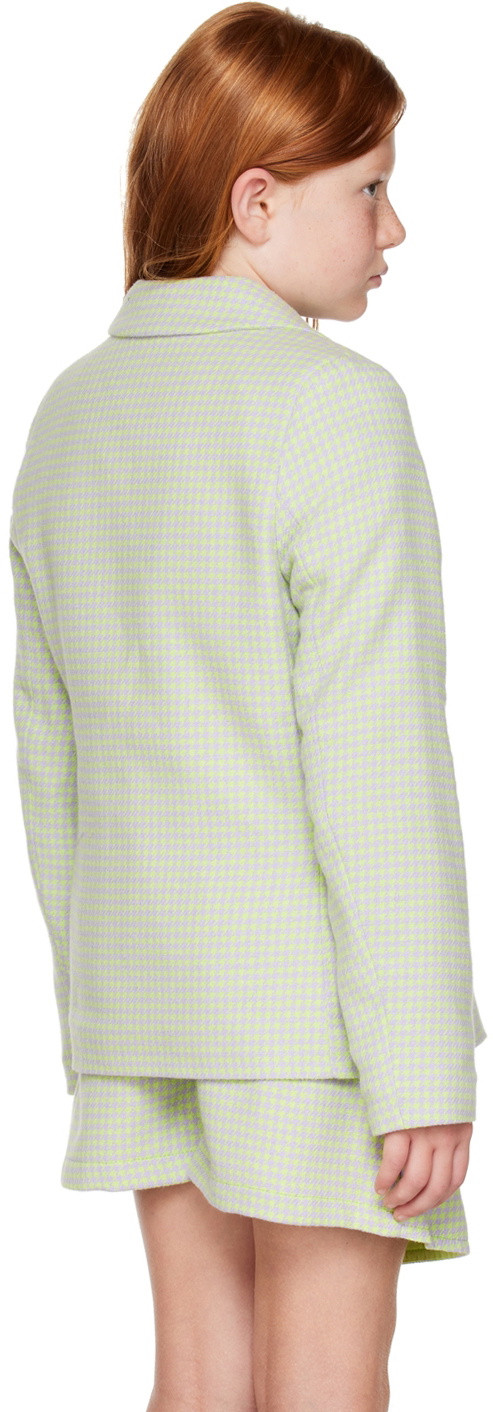 MSGM Kids Kids Green Houndstooth Blazer