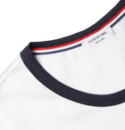 Thom Browne - Contrast-Tipped Cotton-Jersey T-Shirt - White