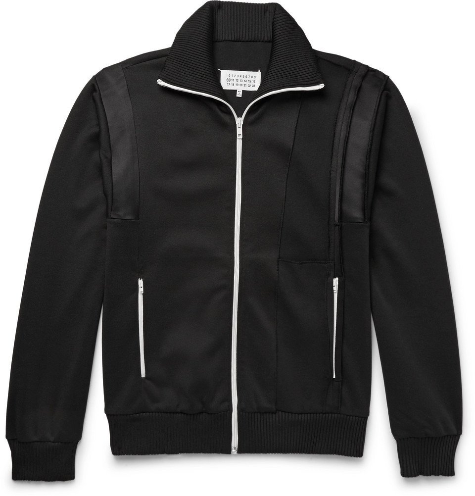 Maison Margiela - Satin-Panelled Woven Track Jacket - Men - Black