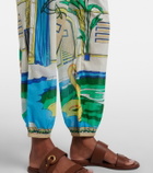 Tory Burch Printed cotton tapered pants